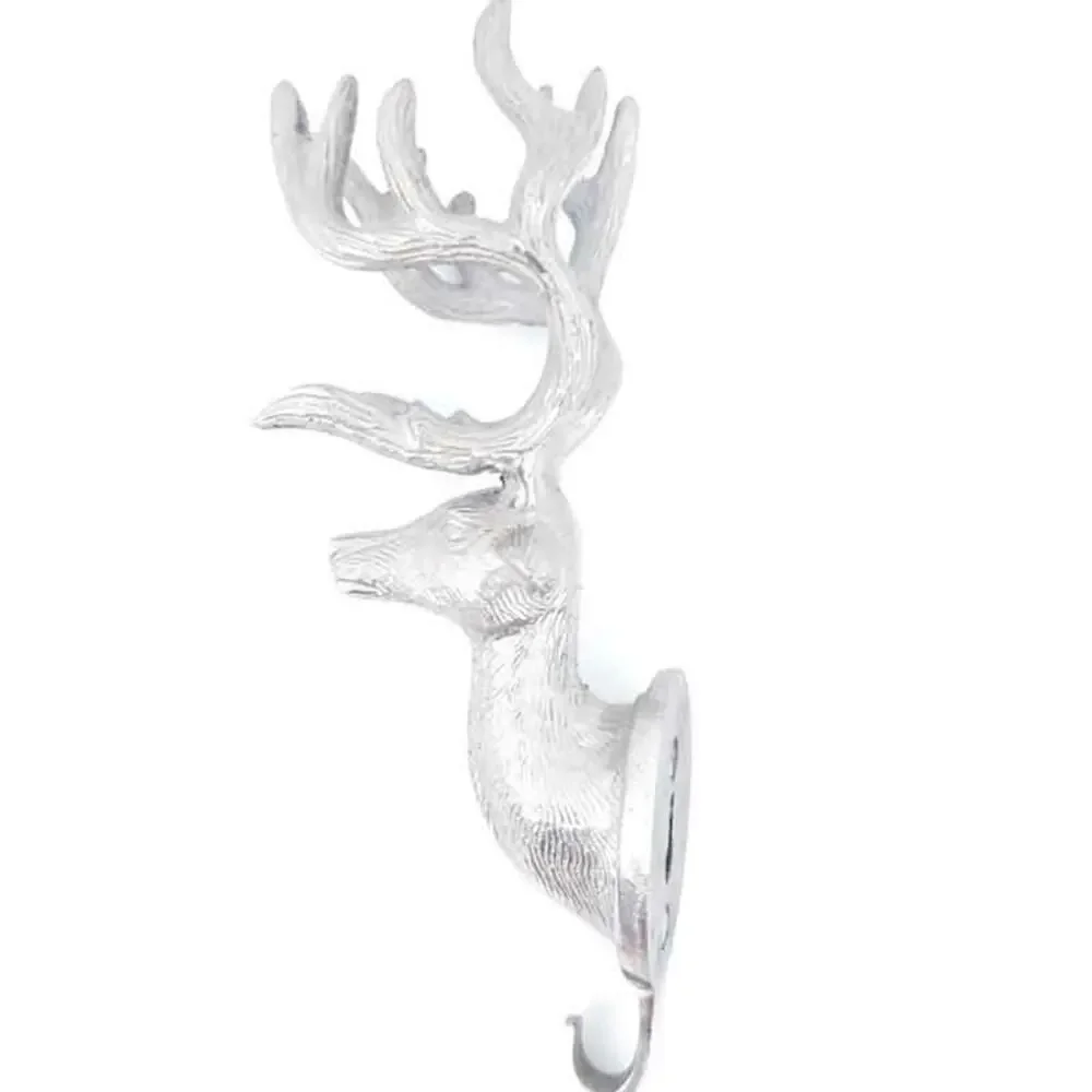 Metal Deer Hook Silver Wall Decoration Antlers 11.5
